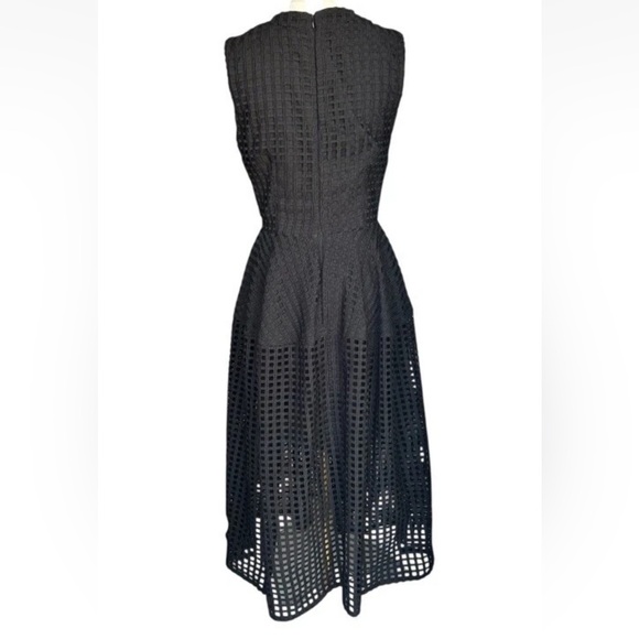 Nicholas Black Grid Lace Deep V Ball Midi Dress Size US 4 - Picture 11 of 13